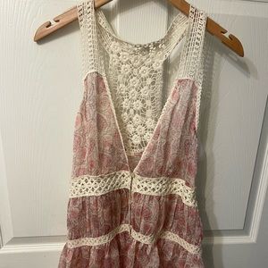 Mystree Anthropologie Floral Crochet Top-Final Price